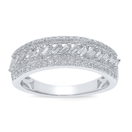 10K WHITE GOLD .75 CARAT WOMEN REAL DIAMOND ENGAGEMENT WEDDING BRIDAL RING BAND