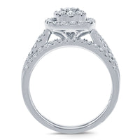 
              10K WHITE GOLD 1.10 CARAT REAL DIAMOND ENGAGEMENT RING WEDDING BAND BRIDAL SET
            