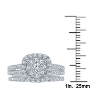 
              10K WHITE GOLD 1.10 CARAT REAL DIAMOND ENGAGEMENT RING WEDDING BAND BRIDAL SET
            