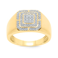 
              10K YELLOW GOLD .50 CARAT MENS REAL DIAMOND ENGAGEMENT WEDDING PINKY RING BAND
            