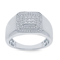 
              10K WHITE GOLD .50 CARAT MENS REAL DIAMOND ENGAGEMENT WEDDING PINKY RING BAND
            