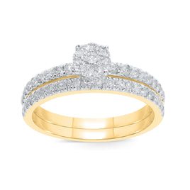 10K YELLOW GOLD .70 CARAT WOMENS DIAMOND ENGAGEMENT RING WEDDING BAND BRIDAL SET