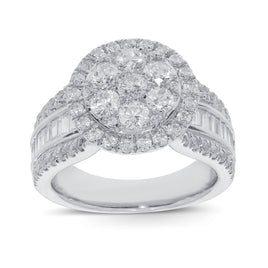10K WHITE GOLD 2.25 CARAT WOMEN REAL DIAMOND ENGAGEMENT RING WEDDING RING BRIDAL