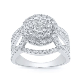 10K WHITE GOLD 1.60 CARAT WOMEN REAL DIAMOND ENGAGEMENT RING WEDDING RING BRIDAL