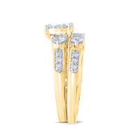 
              10K YELLOW GOLD 1.75 CT WOMEN REAL DIAMOND ENGAGEMENT RING WEDDING BAND RING SET
            