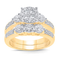 
              10K YELLOW GOLD 1.75 CT WOMEN REAL DIAMOND ENGAGEMENT RING WEDDING BAND RING SET
            