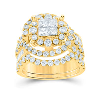 
              10K YELLOW GOLD 3.25 CARAT REAL DIAMOND ENGAGEMENT RING WEDDING BAND BRIDAL SET
            