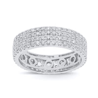 
              10K WHITE GOLD 2.75 CARAT MENS REAL DIAMOND ENGAGEMENT WEDDING PINKY RING ETERNITY INFINITY BAND - SIZE 10
            