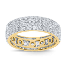 10K YELLOW GOLD 2.75 CARAT MENS REAL DIAMOND ENGAGEMENT WEDDING PINKY RING ETERNITY INFINITY BAND - SIZE 10