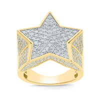 
              10K YELLOW GOLD 2.75 CARAT MENS REAL DIAMOND STAR ENGAGEMENT WEDDING PINKY RING BAND
            