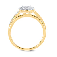 
              10K YELLOW GOLD .60 CT WOMEN REAL DIAMOND ENGAGEMENT RING WEDDING BAND RING SET
            