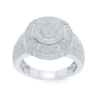 
              10K WHITE GOLD 2 CARAT MENS REAL DIAMOND ENGAGEMENT WEDDING PINKY RING BAND
            