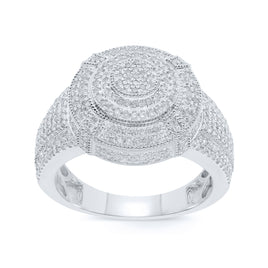 10K WHITE GOLD 2 CARAT MENS REAL DIAMOND ENGAGEMENT WEDDING PINKY RING BAND