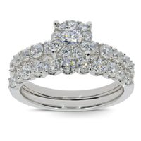 
              10K WHITE GOLD 1.75 CARAT WOMENS REAL DIAMOND ENGAGEMENT RING WEDDING BAND SET
            