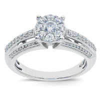
              10K WHITE GOLD .85 CARAT WOMEN REAL DIAMOND ENGAGEMENT RING WEDDING RING BRIDAL
            