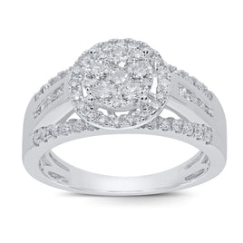 10K WHITE GOLD 1.15 CARAT WOMEN REAL DIAMOND ENGAGEMENT RING WEDDING RING BRIDAL