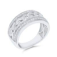 
              10K WHITE GOLD .60 CARAT MENS REAL DIAMOND ENGAGEMENT WEDDING PINKY RING BAND
            