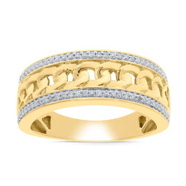 10K YELLOW GOLD .35 CARAT MENS REAL DIAMOND ENGAGEMENT WEDDING PINKY RING BAND