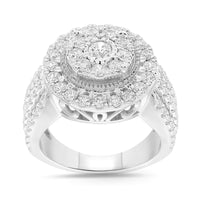 
              10K WHITE GOLD 2 CARAT WOMEN REAL DIAMOND ENGAGEMENT RING WEDDING RING BRIDAL
            