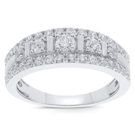 10K WHITE GOLD 1.25 CARAT WOMEN REAL DIAMOND ENGAGEMENT RING WEDDING RING BRIDAL BAND