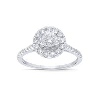 
              10K WHITE GOLD 1 CARAT CENTER .42 CARAT WOMEN REAL DIAMOND ENGAGEMENT RING WEDDING RING BRIDAL
            