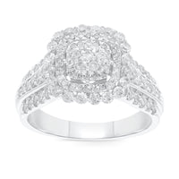 
              10K WHITE GOLD 1.50 CARAT WOMEN REAL DIAMOND ENGAGEMENT RING WEDDING RING BRIDAL
            