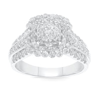 
              10K WHITE GOLD 1.35 CARAT WOMEN REAL DIAMOND ENGAGEMENT RING WEDDING RING BRIDAL
            