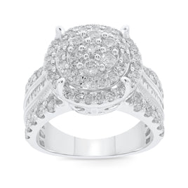 10K WHITE GOLD 2.50 CARAT WOMEN REAL DIAMOND ENGAGEMENT RING WEDDING RING BRIDAL