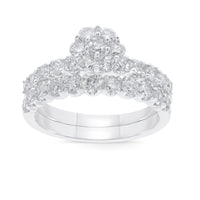 
              10K WHITE GOLD 1.75 CT WOMEN REAL DIAMOND ENGAGEMENT RING WEDDING BAND RING SET
            