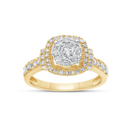 10K YELLOW GOLD 1 CARAT WOMEN REAL DIAMOND ENGAGEMENT RING WEDDING RING BRIDAL