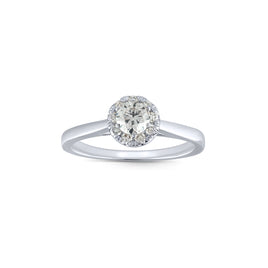 10K WHITE GOLD .60 CARAT CENTER .32 CARAT WOMEN REAL DIAMOND ENGAGEMENT RING WEDDING RING BRIDAL