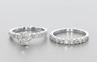 
              10K WHITE GOLD 1.75 CT WOMEN REAL DIAMOND ENGAGEMENT RING WEDDING BAND RING SET
            