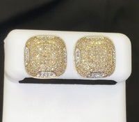 
              10K YELLOW GOLD .75 CARAT 12 MM 100% GENUINE DIAMONDS MENS/WOMENS EARRING STUDS
            