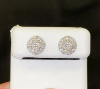 
              10K WHITE GOLD .40 CARAT 9 MM 100% GENUINE DIAMONDS MENS/WOMENS EARRING STUDS
            