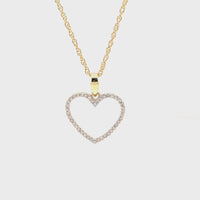 
              10K YELLOW GOLD .15 CT REAL DIAMOND HEART PENDANT NECKLACE WITH GOLD CHAIN
            