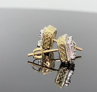 
              10K YELLOW GOLD .75 CARAT 100% GENUINE DIAMONDS 8MM MENS/WOMENS EARRING STUDS
            