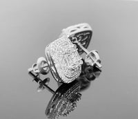 
              10K WHITE GOLD .85 CARAT MENS WOMENS 11MM 100% GENUINE DIAMONDS EARRING STUDS
            