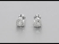 
              10K WHITE GOLD .30 CARAT REAL DIAMOND 5MM WOMENS HEART HOOPS EARRINGS HUGGIE STUDS
            