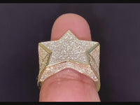 
              10K YELLOW GOLD 2.75 CARAT MENS REAL DIAMOND STAR ENGAGEMENT WEDDING PINKY RING BAND
            