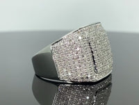 
              1.50 CARAT GENUINE DIAMONDS MENS STERLING SILVER ENGAGEMENT DIAMOND RING PINKY
            
