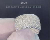
              10K WHITE GOLD 2.75 CARAT MENS REAL DIAMOND ENGAGEMENT WEDDING PINKY RING BAND
            