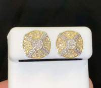 
              10K YELLOW GOLD .65 CARAT 13 MM 100% GENUINE DIAMONDS MENS/WOMENS EARRING STUDS
            
