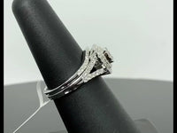 
              10K WHITE GOLD 1.10 CARAT REAL DIAMOND ENGAGEMENT RING WEDDING BAND BRIDAL SET
            