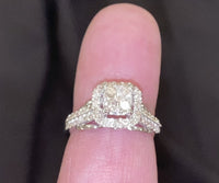 
              10K WHITE GOLD .75 CARAT WOMEN REAL DIAMOND ENGAGEMENT RING WEDDING RING BRIDAL
            
