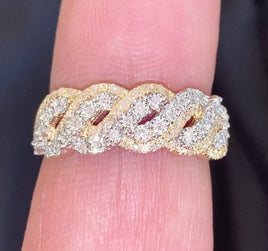 10K YELLOW GOLD .35 CARAT WOMEN REAL DIAMOND RING BAND