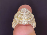 
              10K YELLOW GOLD 4 CARAT MENS REAL DIAMOND ENGAGEMENT WEDDING PINKY RING BAND
            