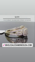 
              10K YELLOW GOLD .50 CARAT REAL DIAMOND ENGAGEMENT RING WEDDING BAND BRIDAL SET
            