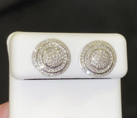 
              10K WHITE GOLD .50 CARAT 12 MM 100% GENUINE DIAMONDS MENS/WOMENS EARRING STUDS
            