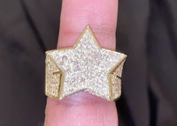 
              10K YELLOW GOLD 2.75 CARAT MENS REAL DIAMOND STAR ENGAGEMENT WEDDING PINKY RING BAND
            