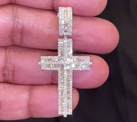 
              10K YELLOW GOLD 1.75 CARAT 2 INCHES REAL DIAMOND CROSS PENDANT CHARM CROSS
            